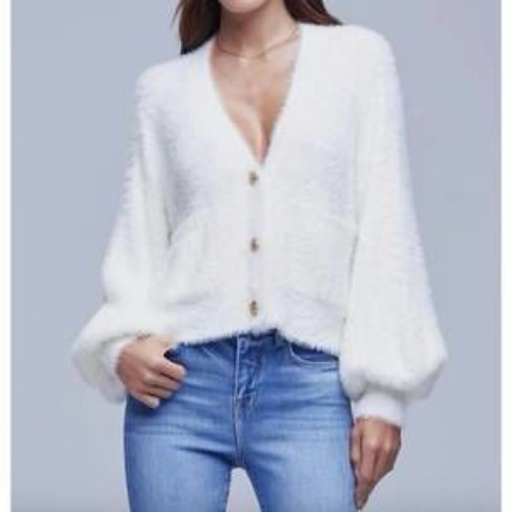 L’Agence Harriet Cardigan ivory NWT XS